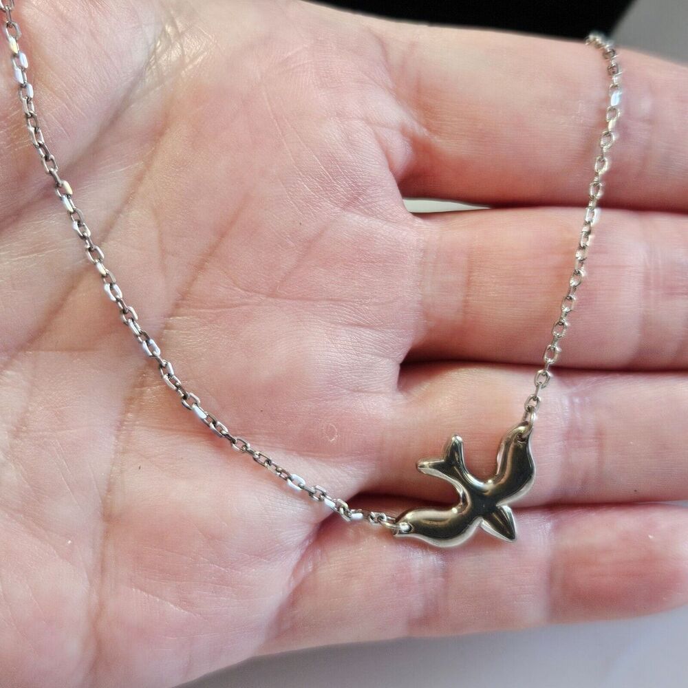Sterling silver free as a bird necklace 14-18"